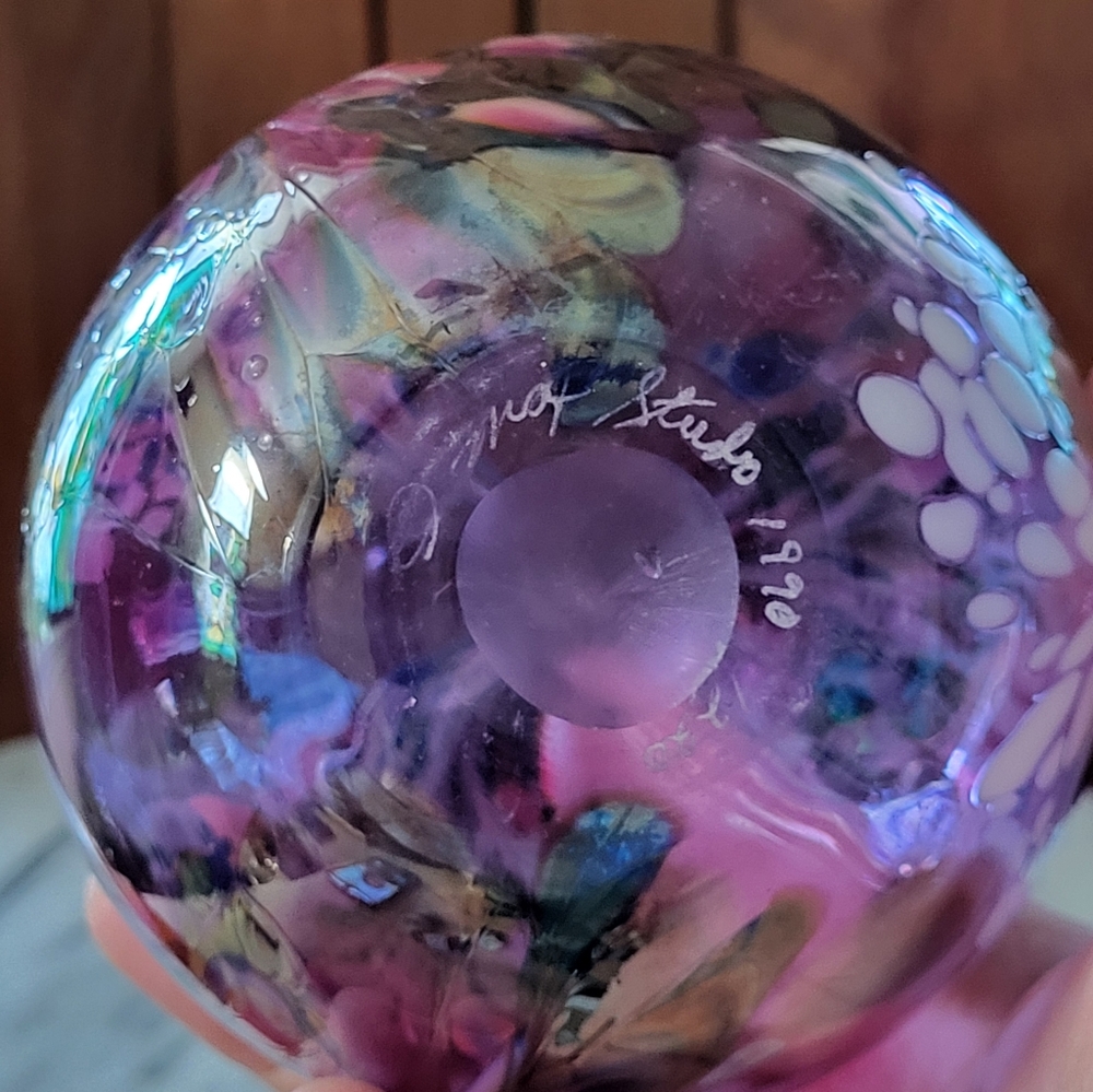 Purple Glass Art Lamp - Picture 12 of 17